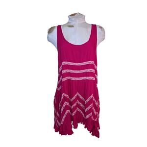 Free People Voile and Lace Trapeze Slip Blossom Pink‎ Dress Size small petite